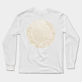 Medallion Pattern in Pale Tan Long Sleeve T-Shirt